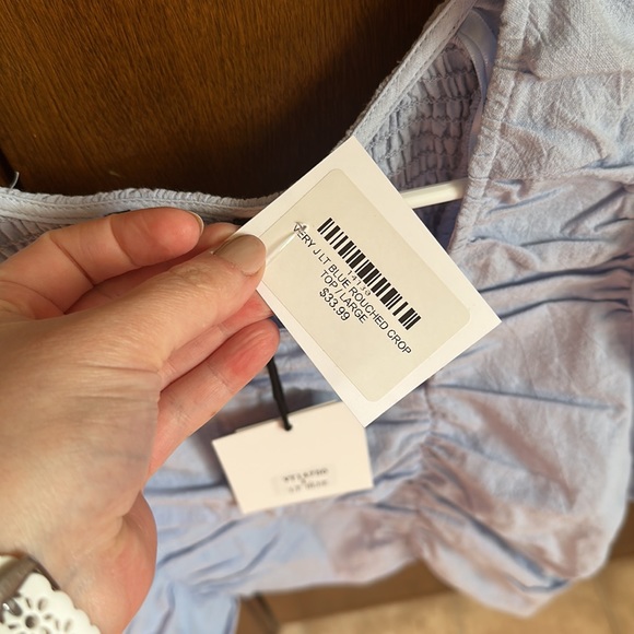 NWT - Very J Periwinkle Rouched Crop Top - Picture 2 of 3